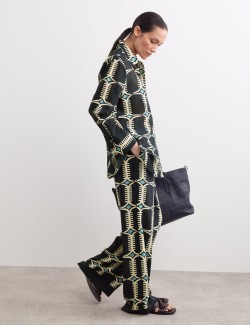 Silk Blend Geometric Shirt