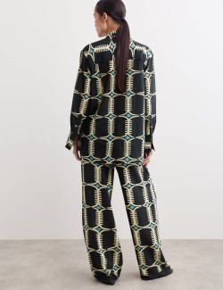 Silk Blend Geometric Shirt