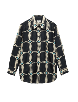 Silk Blend Geometric Shirt