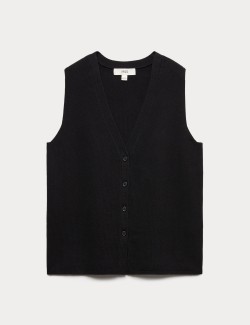 V-Neck Cropped Knitted Waistcoat