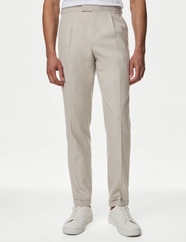 Tailored Fit Twill Trousers