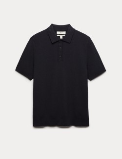 Cotton Rich Textured Knitted Polo Shirt