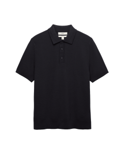 Cotton Rich Textured Knitted Polo Shirt