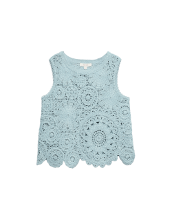 Crochet Look Knitted Vest