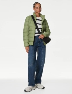 Feather & Down Quilted Packaway Puffer Jacket