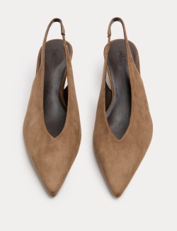 Kitten Heel Pointed Slingback Shoes