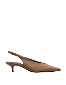 Kitten Heel Pointed Slingback Shoes