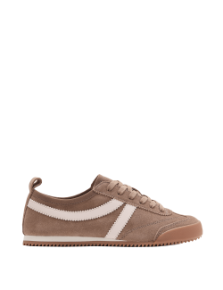Suede Lace Up Side Detail Runner Trainers