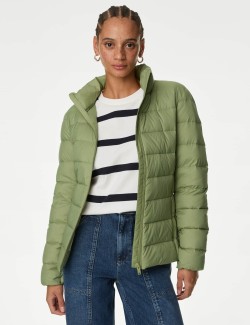 Feather & Down Quilted Packaway Puffer Jacket