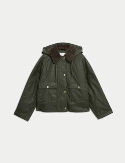 Waxed Hooded Short Jacket