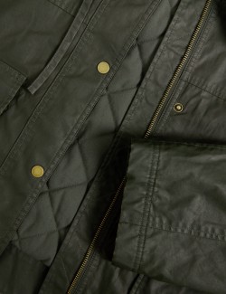 Waxed Hooded Short Jacket