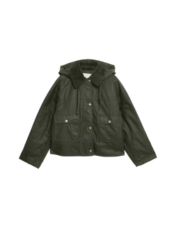 Waxed Hooded Short Jacket