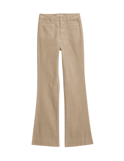 Cord Patch Pocket Tea Dyed Flared Trousers