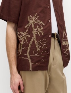 Regular Fit Embroidered Short Sleeve Shirt