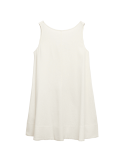 Linen Rich Scoop Neck Mini Swing Dress
