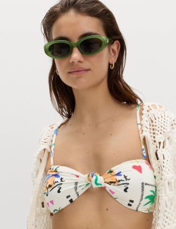 Printed Padded Bandeau Bikini Top
