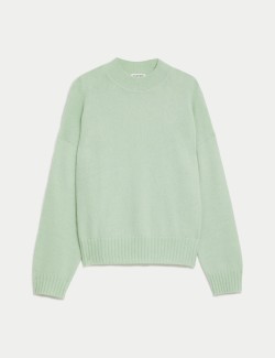 Mohair Blend Crew Neck Jumper with Wool