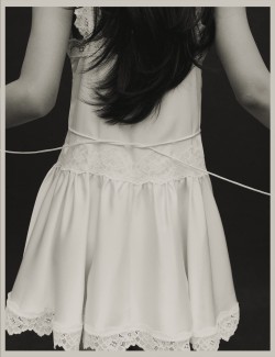 Satin Lace Insert Mini Skater Dress