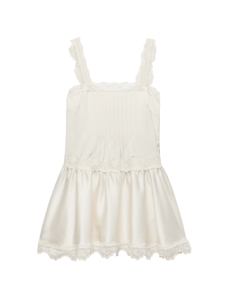 Satin Lace Insert Mini Skater Dress