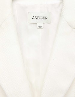 Tailored Basketweave Single Breasted Longline Jacket