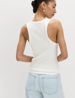 Cotton Rich Embellished Ribbed Vest