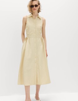 Button Through Midi Shirt Dress