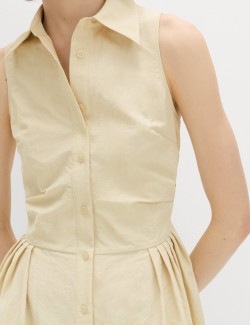 Button Through Midi Shirt Dress