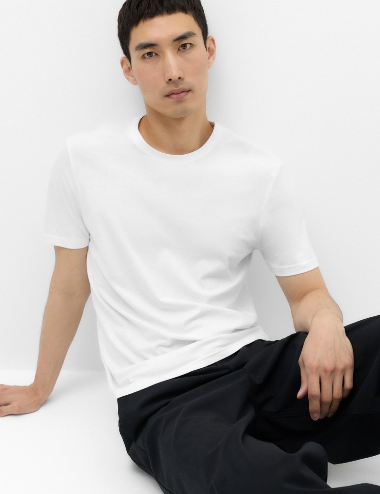 Slim Fit Pure Cotton Crew Neck T-Shirt