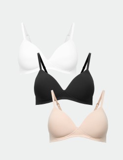 3pk Non Wired T-Shirt Bras A-E