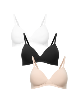 3pk Non Wired T-Shirt Bras A-E
