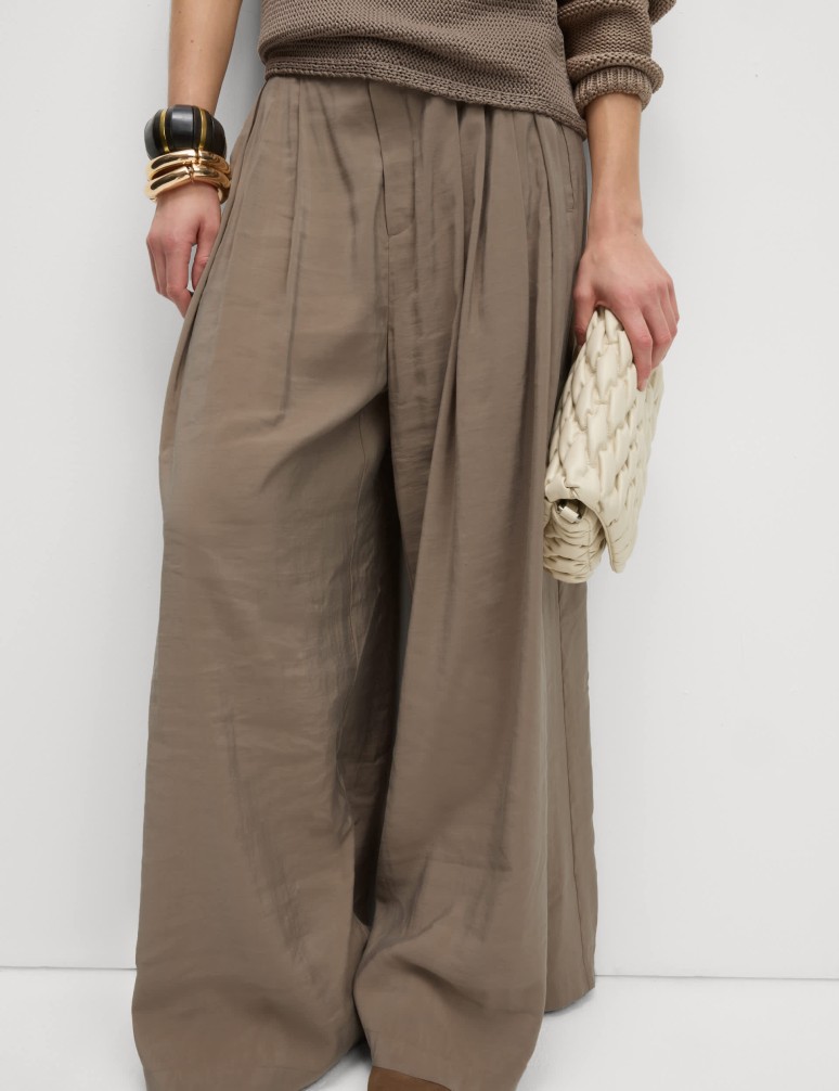 Pure Linen Wide Leg Trousers