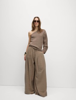 Pure Linen Wide Leg Trousers