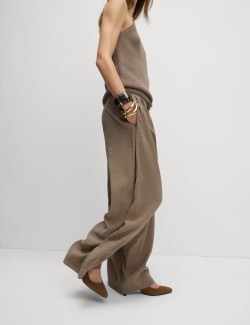 Pure Linen Wide Leg Trousers