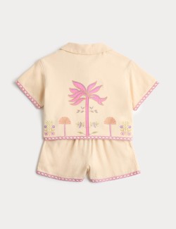 Dvoudílný outfit z čisté bavlny a s motivem palmy (2 – 10 let)