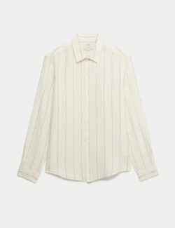 Regular Fit Pure Linen Striped Shirt