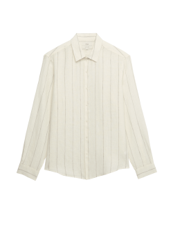 Regular Fit Pure Linen Striped Shirt