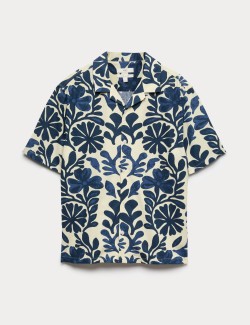 Pure Cotton Floral Short Sleeve Shirt