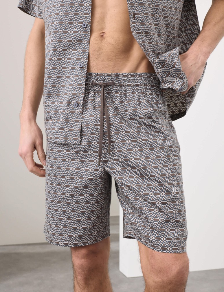 Cotton Rich Printed Pyjama Shorts