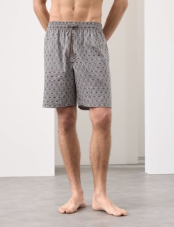 Cotton Rich Printed Pyjama Shorts