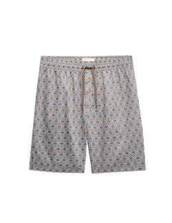 Cotton Rich Printed Pyjama Shorts