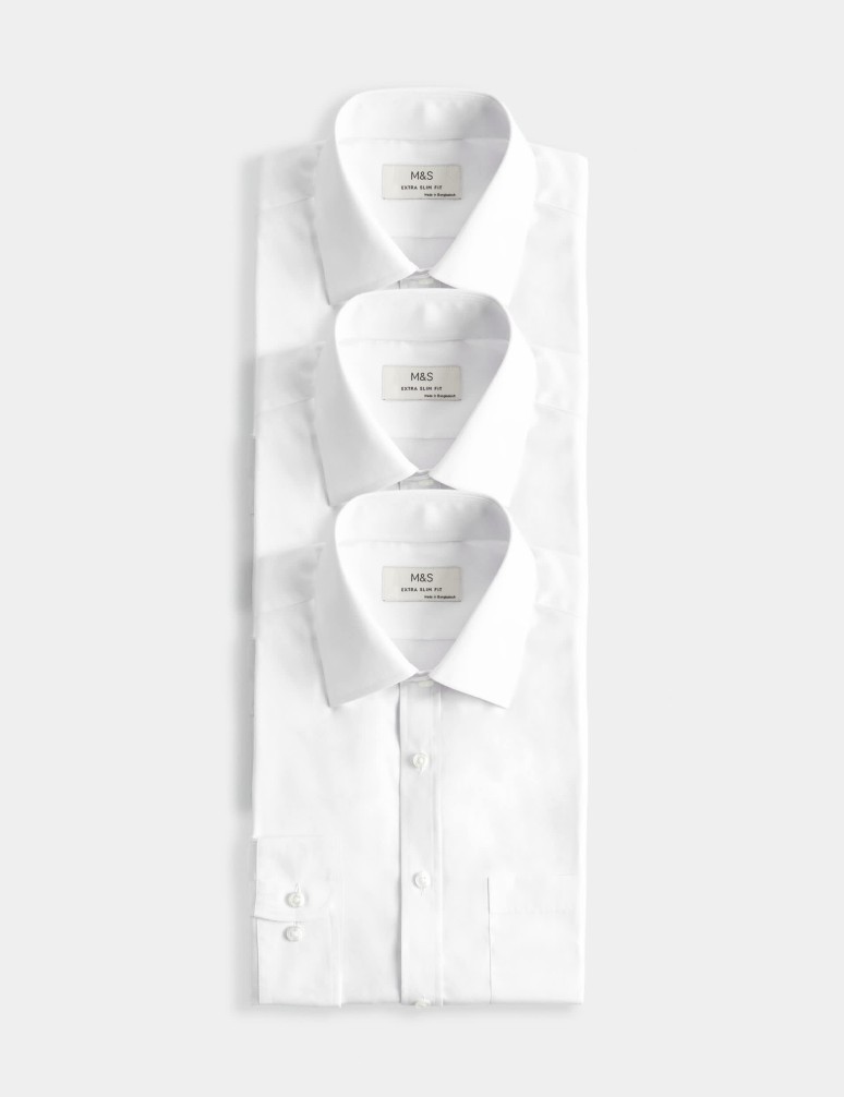 3 Pack Skinny Fit Long Sleeve Shirts