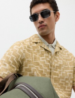 Cotton Rich Geometric Short Sleeve Shirt