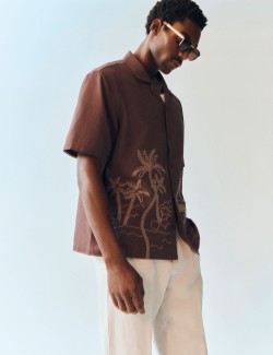 Regular Fit Embroidered Short Sleeve Shirt