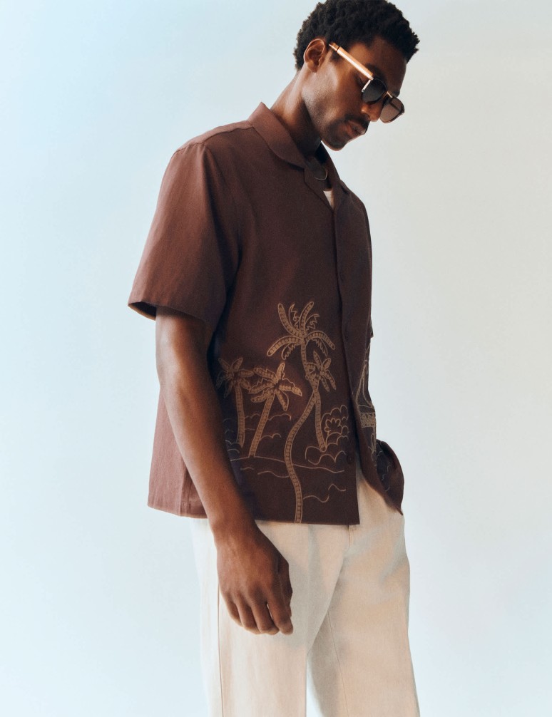 Regular Fit Embroidered Short Sleeve Shirt