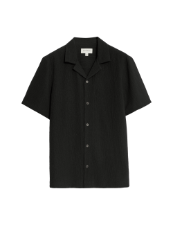 Relaxed Fit Crinkle Seersucker Shirt