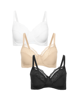3pk Wired Full Cup Minimiser Bras C-H