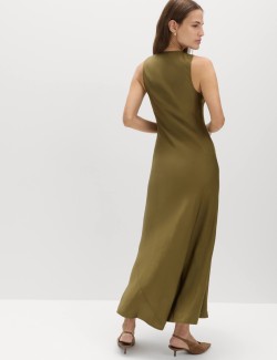 Satin Scoop Neck Midaxi Slip Dress