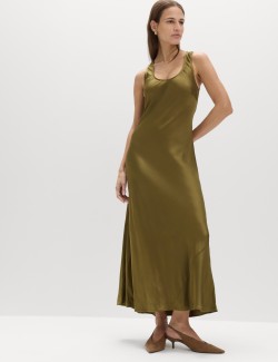 Satin Scoop Neck Midaxi Slip Dress