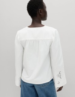 Pure Cotton Cutwork Detail Blouse