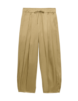 Pure Cotton Drawstring Barrel Trousers